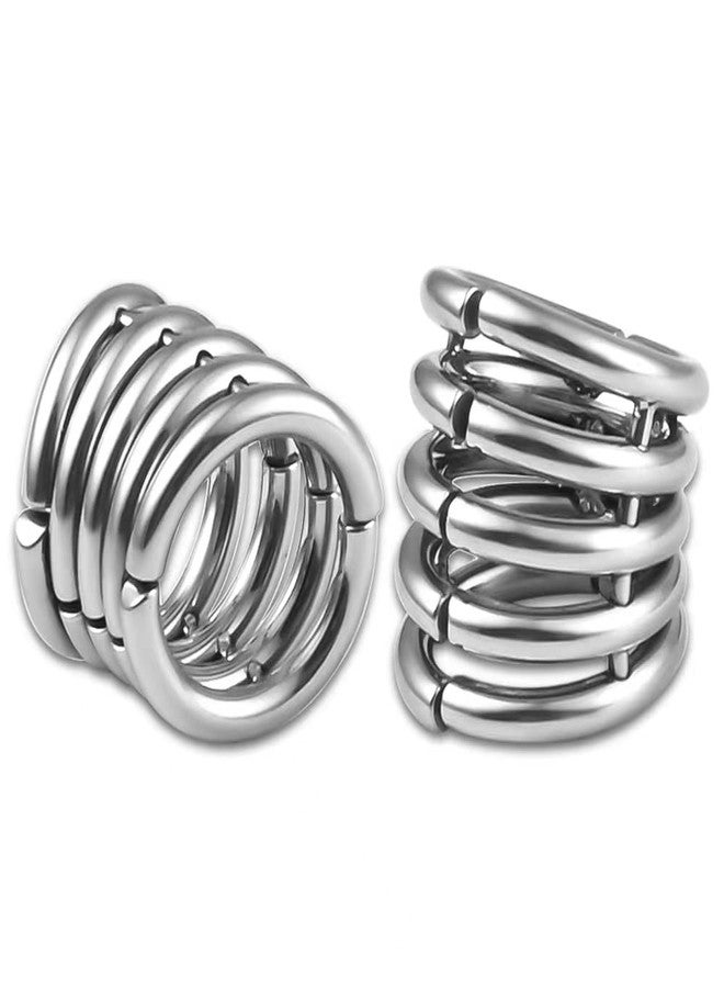 Earblity 10mm Stacker Ring Lobe Clip Ear Gauges Plugs Ear Tunnels Stretcher Earring Studs Clip on Cartilage Body Piercing Jewelry 2PCS Gold Rose Black Silver - Image 1